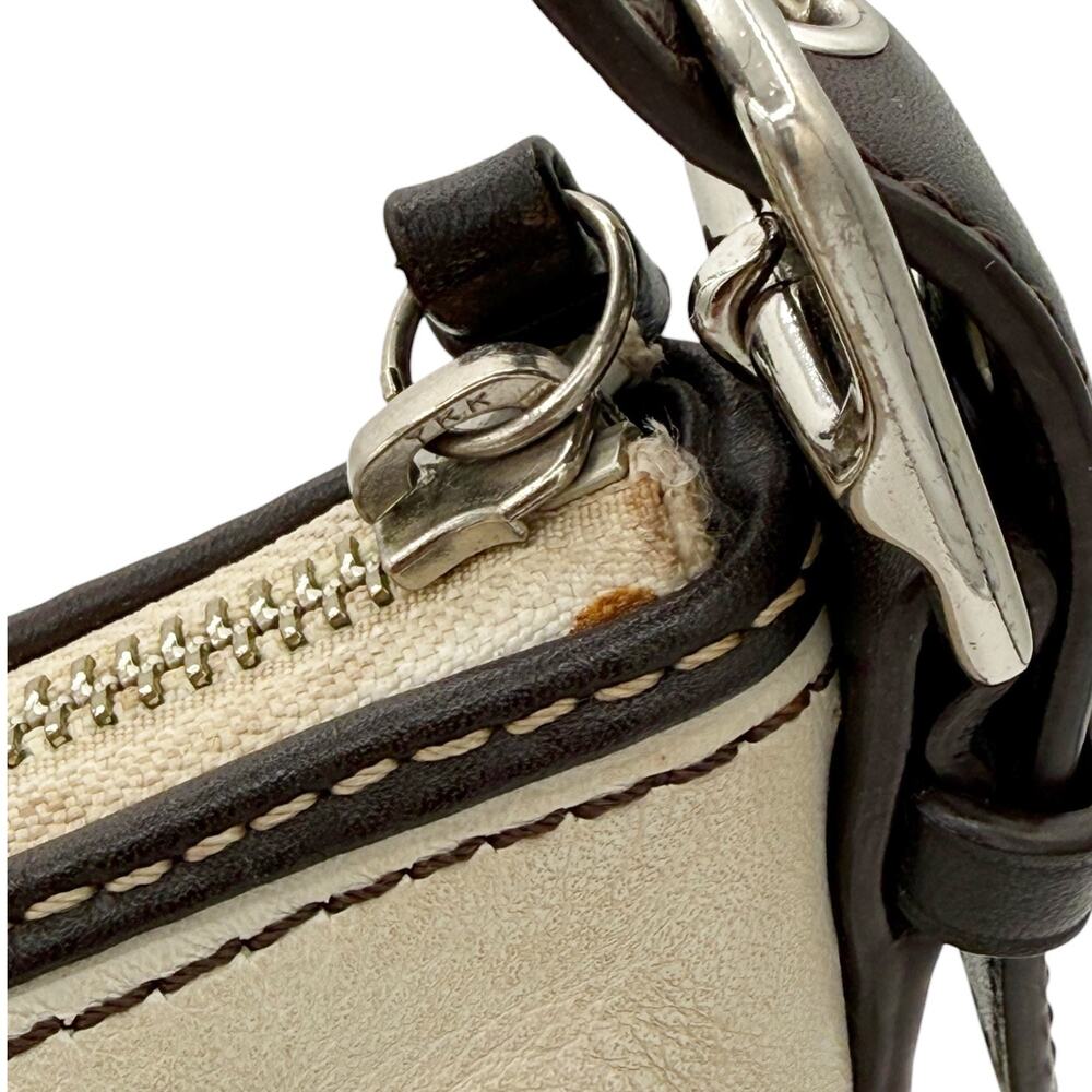 Coach 2007 Hamptons Cream Brown Leather Demi Baguette Mini Shoulder Bag F11195 - Picture 9 of 14